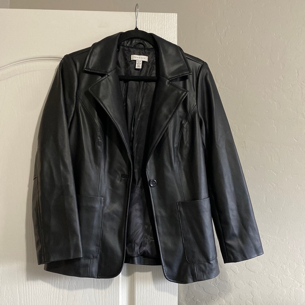 Topshop Leather Blazer Jacket